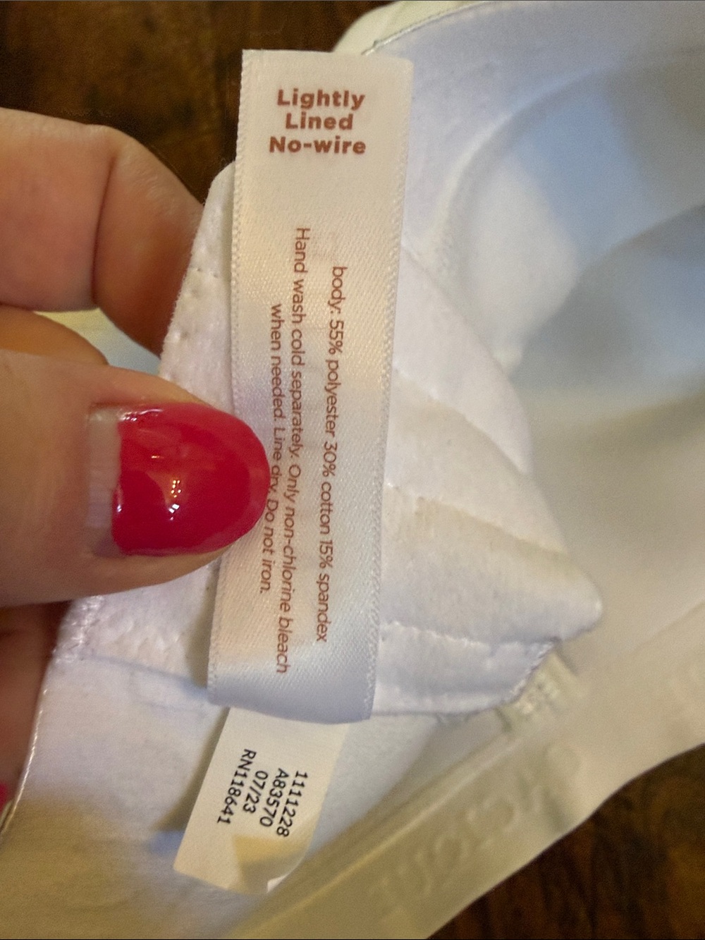 Cacique White Lightly Lined No-Wire Smooth Cup Bra, size 44C - Picture 6 of 6